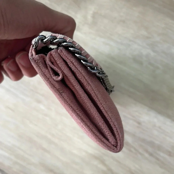 Stella McCartney Mini Falabella Metallic Wallet in Pink Suede - Picture 5 of 15